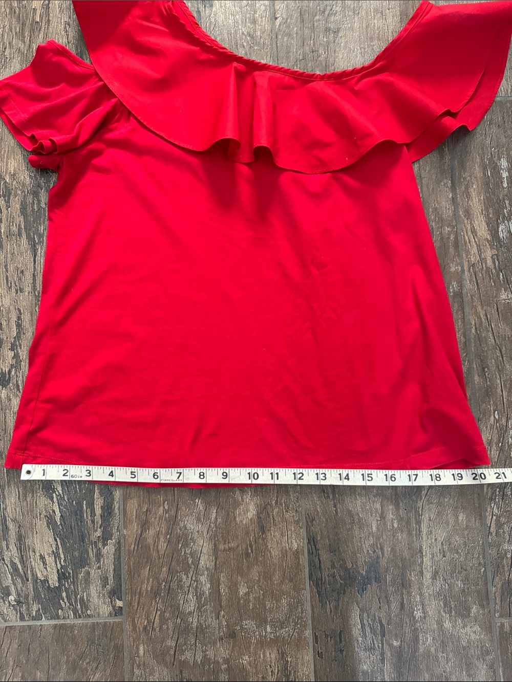 💕 Who What Wear Red One-Shoulder Ruffle Top ✨ - Picture 6 of 8